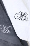Limited Edition 100% Cotton Mr. & Mrs. Embroidered Towel Gift Set