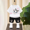 Cute Kitty Kids Summer Tracksuit | Premium Cotton Jersey | 1–10 Years