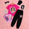 Kids Summer Collection | Pack of 6 Deal – T-Shirt, Trouser, Cap, Glasses, Watch & Kids Makeup Kit | Ages 1–10 Years