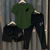 Men's Summer 3-Piece Combo Set | Cotton Jersey T-Shirt with French Terry Trouser & Shorts