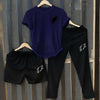 Men's Summer 3-Piece Combo Set | Cotton Jersey T-Shirt with French Terry Trouser & Shorts