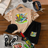 Kids Cricket Champion Pack | 6-Piece Cotton Jersey T-Shirt & Shorts Set with Cap, Glasses, Watch & FREE Bat & Ball | Ages 1–10 Years