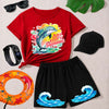Kids Summer Adventure Pack | 6-Piece Dolphin T-Shirt & Shorts Set with Cap, Watch, Sunglasses & FREE Swimming Tube | Ages 1–10 Years