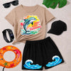 Kids Summer Adventure Pack | 6-Piece Dolphin T-Shirt & Shorts Set with Cap, Watch, Sunglasses & FREE Swimming Tube | Ages 1–10 Years