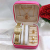 Luxury Women's Diamond Style Watch & Zircon Jewelry Gift Set with Premium Gift Box