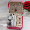 Luxury Women's Diamond Style Watch & Zircon Jewelry Gift Set with Premium Gift Box