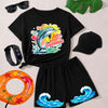 Kids Summer Adventure Pack | 6-Piece Dolphin T-Shirt & Shorts Set with Cap, Watch, Sunglasses & FREE Swimming Tube | Ages 1–10 Years