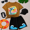 Kids Summer Adventure Pack | 6-Piece Dolphin T-Shirt & Shorts Set with Cap, Watch, Sunglasses & FREE Swimming Tube | Ages 1–10 Years