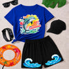 Kids Summer Adventure Pack | 6-Piece Dolphin T-Shirt & Shorts Set with Cap, Watch, Sunglasses & FREE Swimming Tube | Ages 1–10 Years