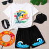 Kids Summer Adventure Pack | 6-Piece Dolphin T-Shirt & Shorts Set with Cap, Watch, Sunglasses & FREE Swimming Tube | Ages 1–10 Years